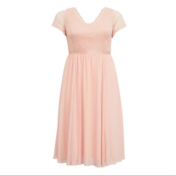 TORRID V Neck Sequence Lace Lined Midi Dress - Picture 6 of 13